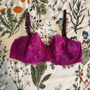 Victoria's Secret Fuchsia Lace No-padding Push-up Bra